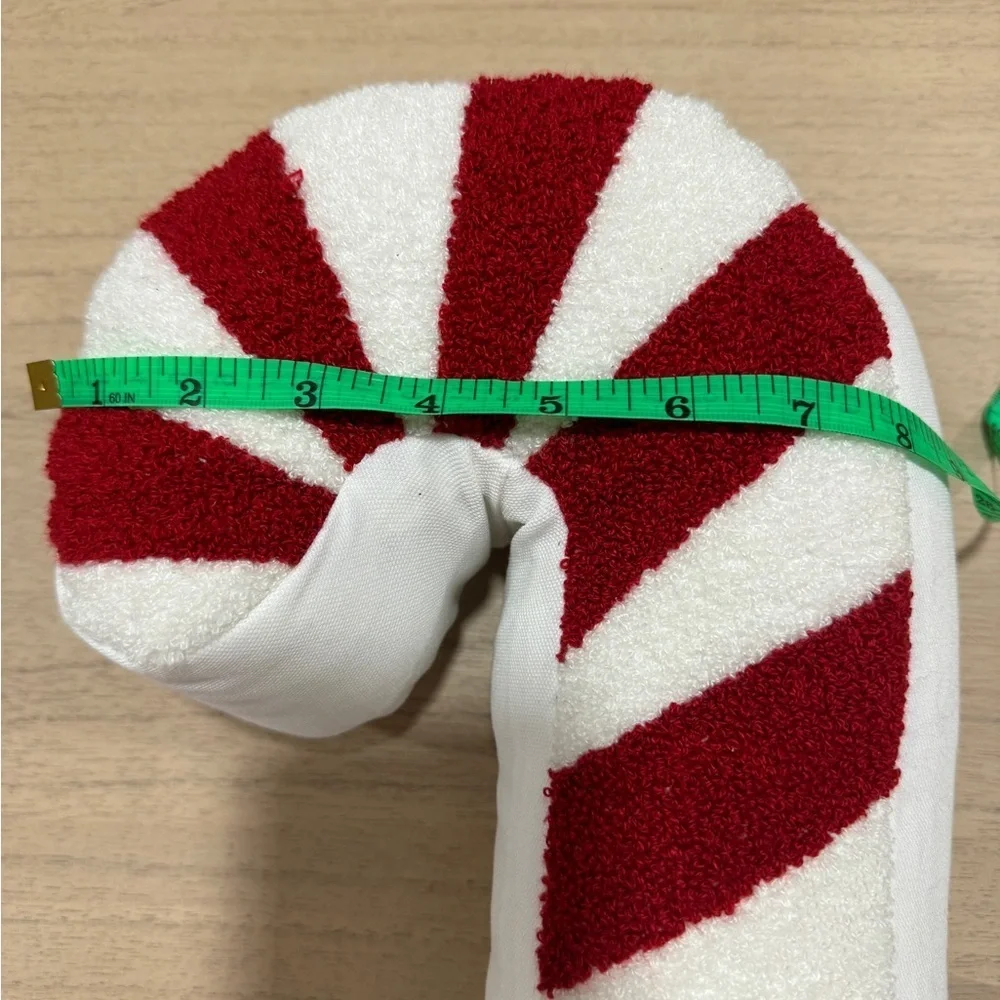 Cupcakes and Cashmere Candy Cane Pillow Red White Christmas Decor 15